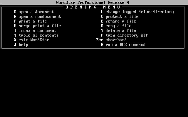 Wordstar 4 screenshot