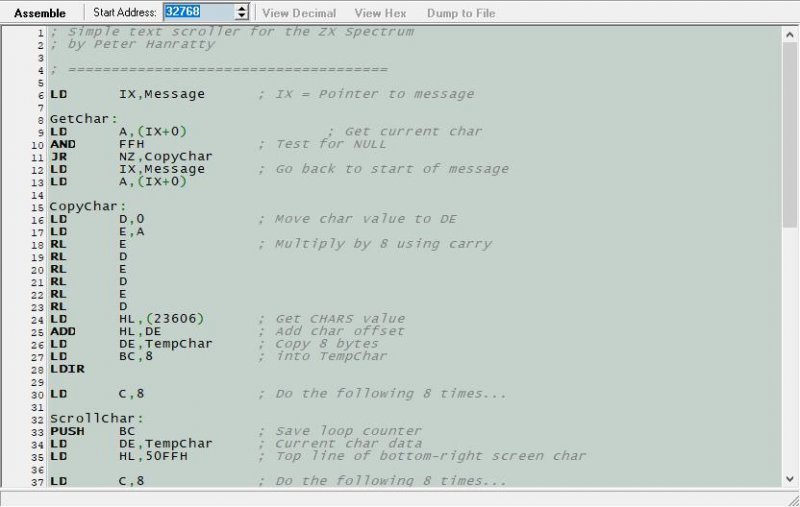 Z80 PC Assembler screenshot