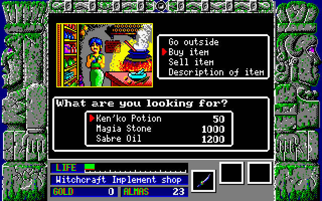 zeliard screenshot for dos