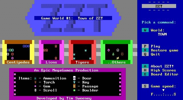 zzt screenshot for dos