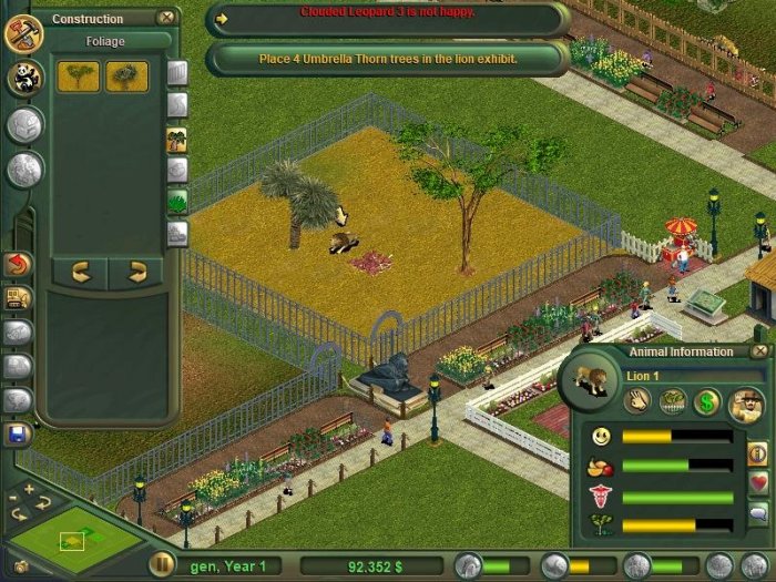 Zoo Tycoon: a zoo management simulation